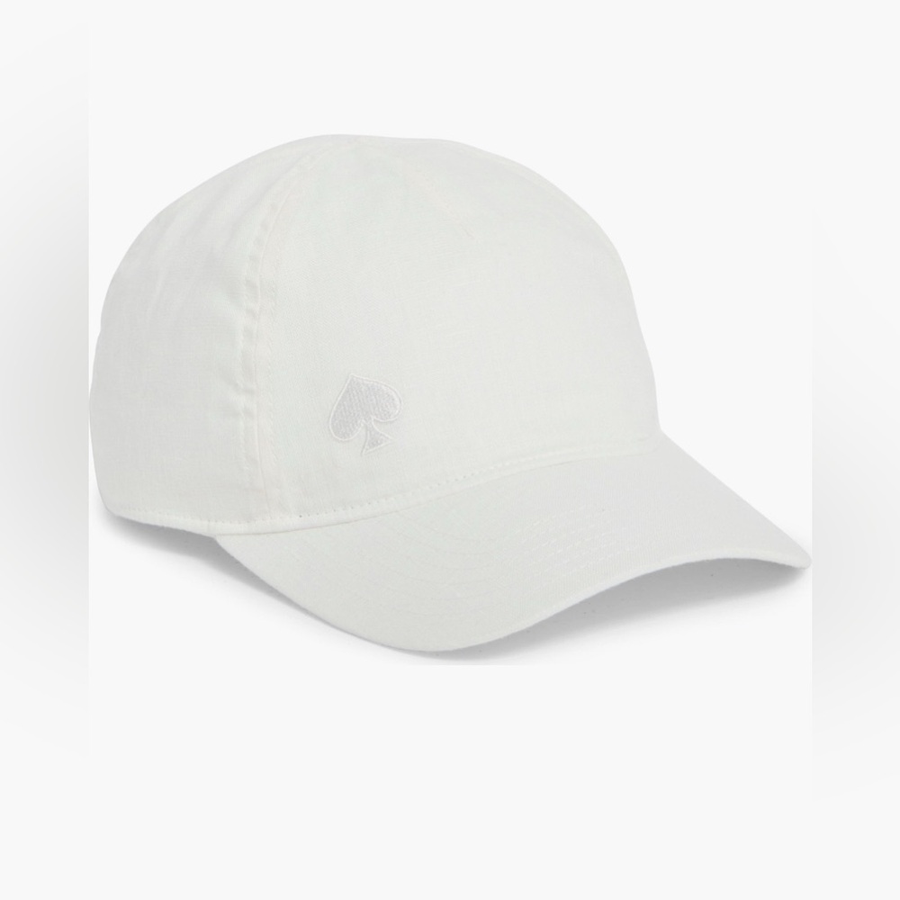 Kate Spade Linen Baseball Cap in Cream